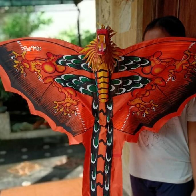 layang layang naga kain 3 dimensi/layangan kain naga/layangan bali