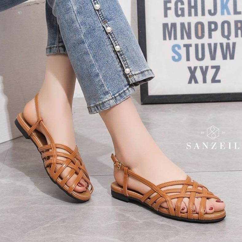 Terlaris Sanzeil Ranum Sandal Flat Wanita 1818 Oh34