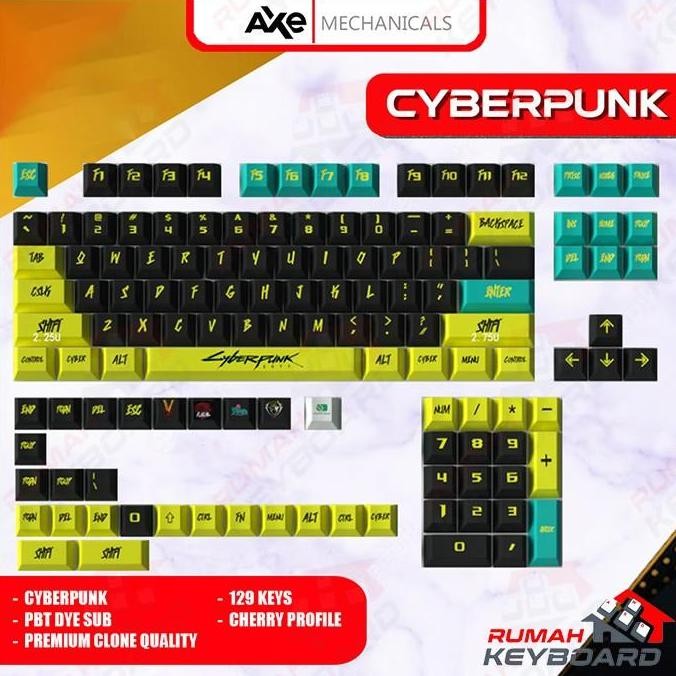 KEYCAP - KEYCAPS - CHERRY - CYBERPUNK YELLOW - PBT - DYE SUB
