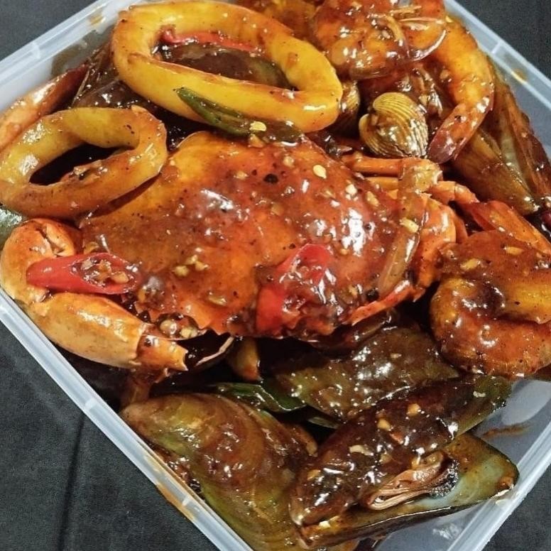 

TERMURAH Seafood Mix Lada Hitam | Makanan Matang | Seafood 73n by Sambal Bunda Queen Siap kirim