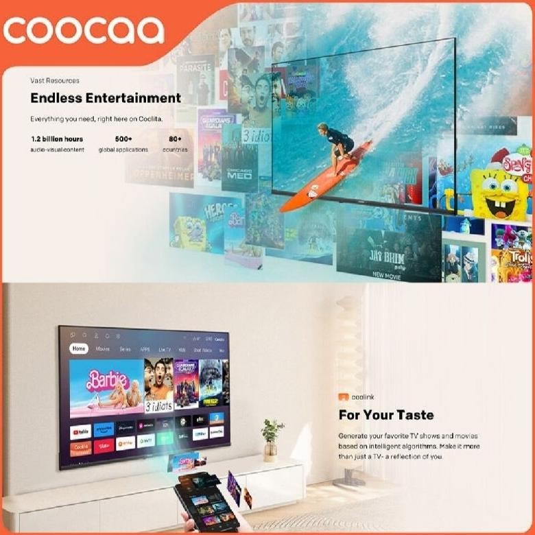 Smart Tv Coocaa 32S3U Versi Terbaru 32 Inch Hd Support Siaran Digital Dvbt2 Youtube Browser(Medan/Lu