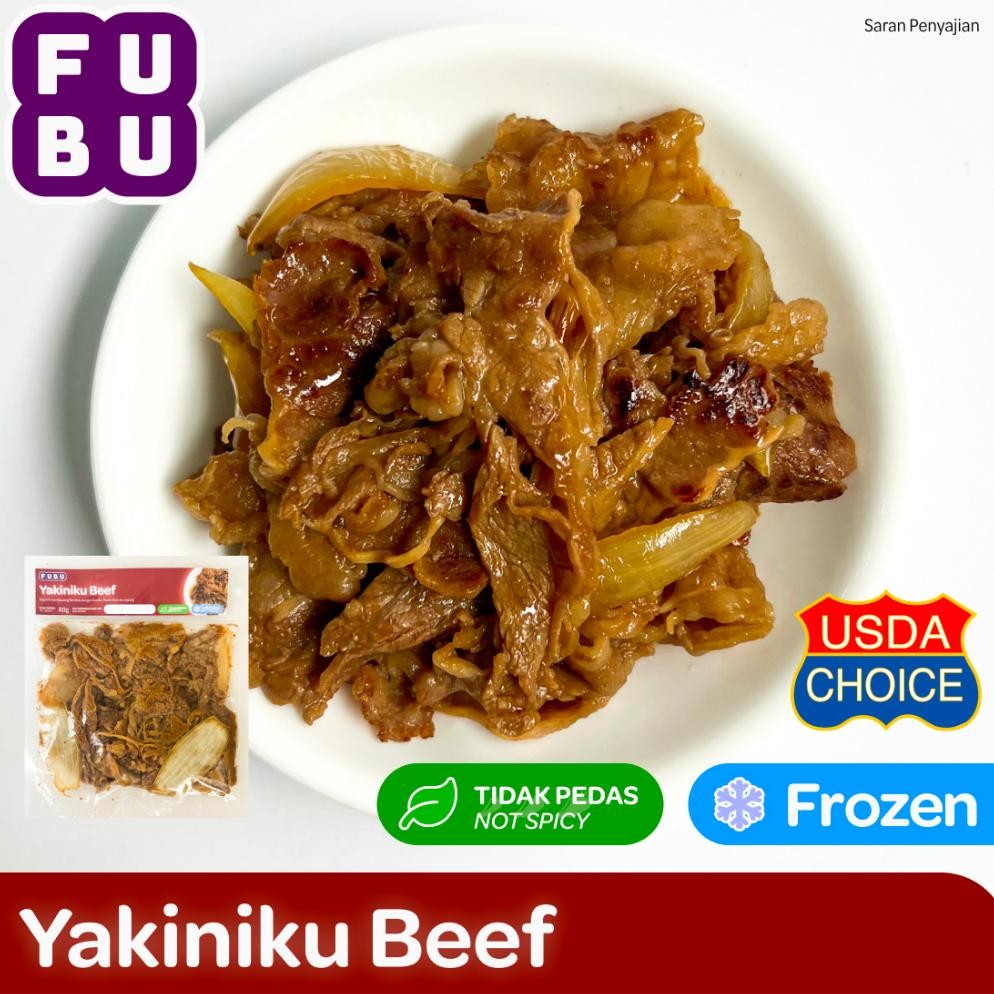 

TERLARIS FUBU Yakiniku Beef - Sapi Manis Asin ala Jepang - Satu Porsi Lauk Instan Frozen Food Siap kirim