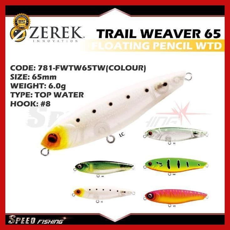 Cod - Lure Zerek Trail Weaver 65 Floating Pencil Wtd Umpan Top Water Hampala Bestseller