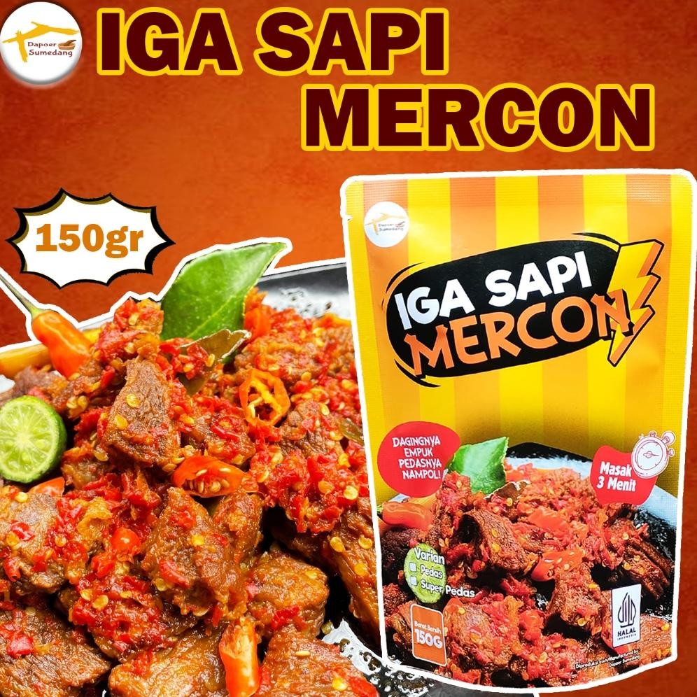 

READY STOK IGA SAPI MERCON 150gr/OSENG DAGING PEDAS/SAMBAL LAUK SIAP SAJI - DAPOER SUMEDANG Siap kirim