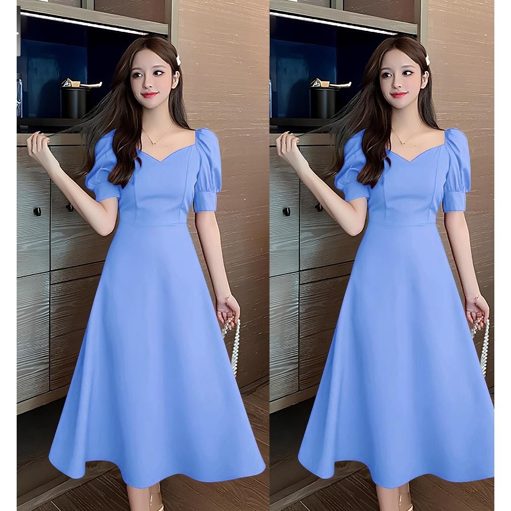 Promo Fashion Wanita Terbaru / Midi Dress Syahira Scuba /