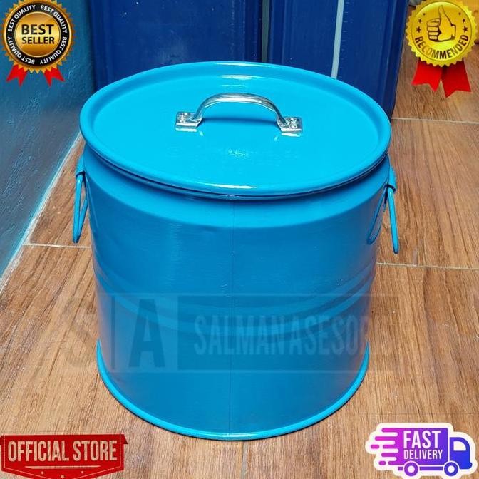 Tong Sampah Aesthetic Besar Drum Tong Besi 15 Liter Tempat Sampah Gr-8