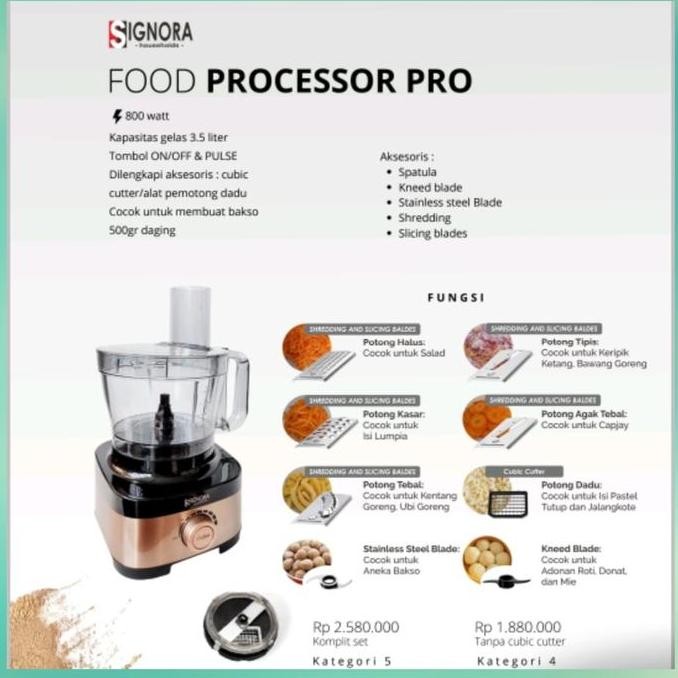 NEW Food Processor Signora cubic cutter Signora Food Pro