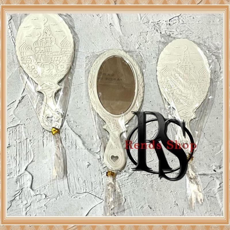 Cuci Gudang Souvenir ( isi 50 ) Kaca Gagang Bentuk Oval Gagang Putih Kemasan Plastik Souvenir Pernik