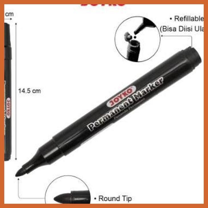 

(ATK) JOYKO PERMANENT MARKER SPIDOL PERMANEN ROUND TIP REFILLABLE ALAT TULIS LUKIS SEKOLAH KULIAH GAMBAR KANTOR