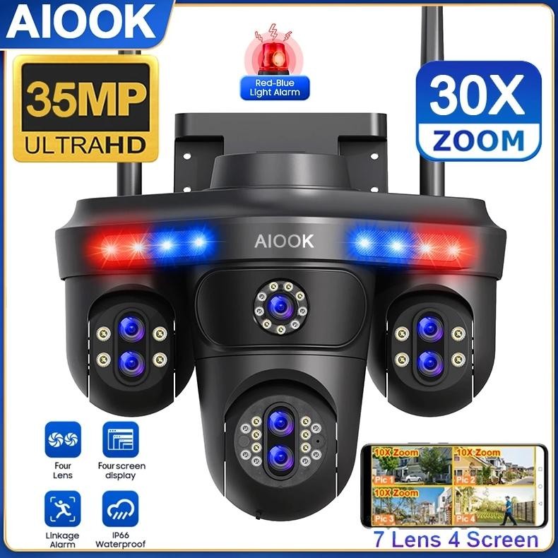 AIOOK HD 35MP WIFI Camera 30X ZOOM IP CCTV Outdoor Waterproof Camera Multi-Lens Night Vision Two-Way