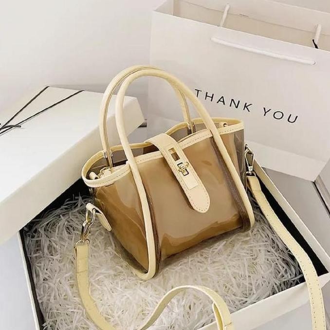 DB65 >> - Tas wanita transparan - Tas wanita - tas selempang wanita - sholderbag wanita - Tas wanita