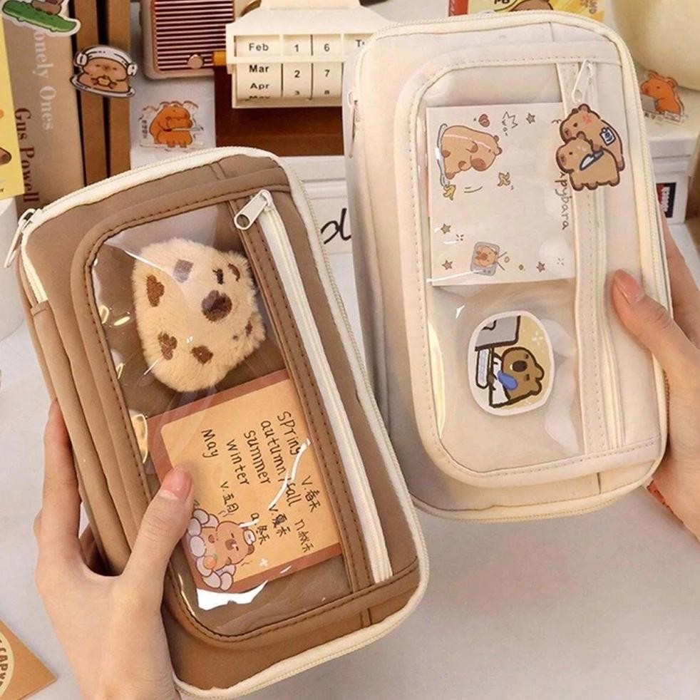 

Bf888S Iris Kapibara Tempat Pensil Sekolah/Kantor Kotak Pensil Multifungsi Kotak Perlengkapan Alat Tulis/Tempat Pensil Korea Multi Sekat Ukuran Jumbo Y-76