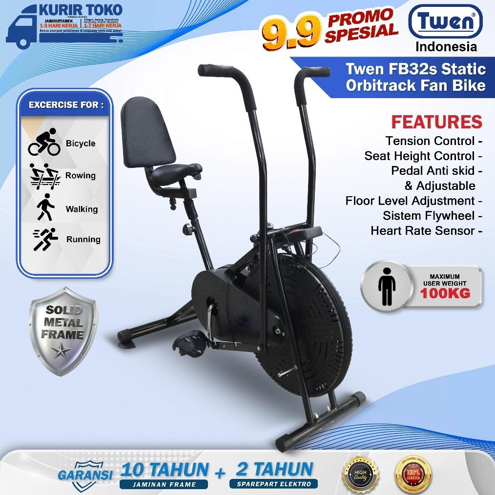 TWEN Sepeda Statis Orbitrack Fan Bike FB3 FB31 FB32 FB32s - Platinum Bike Ready stock PALU SULAWESI