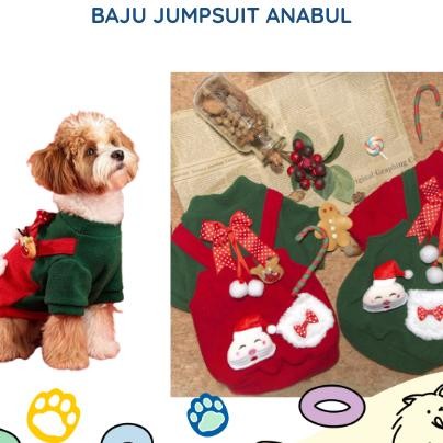 Baju Anjing Kucing Natal Jumpsuit Anjing Kucing Natal Kostum Natal Anabul Baju Natal Anabul Baju Anj