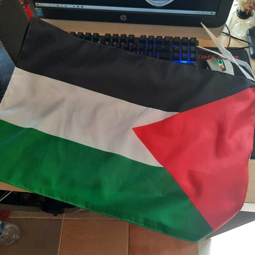 [Kecil Bendera Gaza Palestina Free Palestine Palestin Bahan Satin Peles Ukuran Kecil-Besar Ukd-