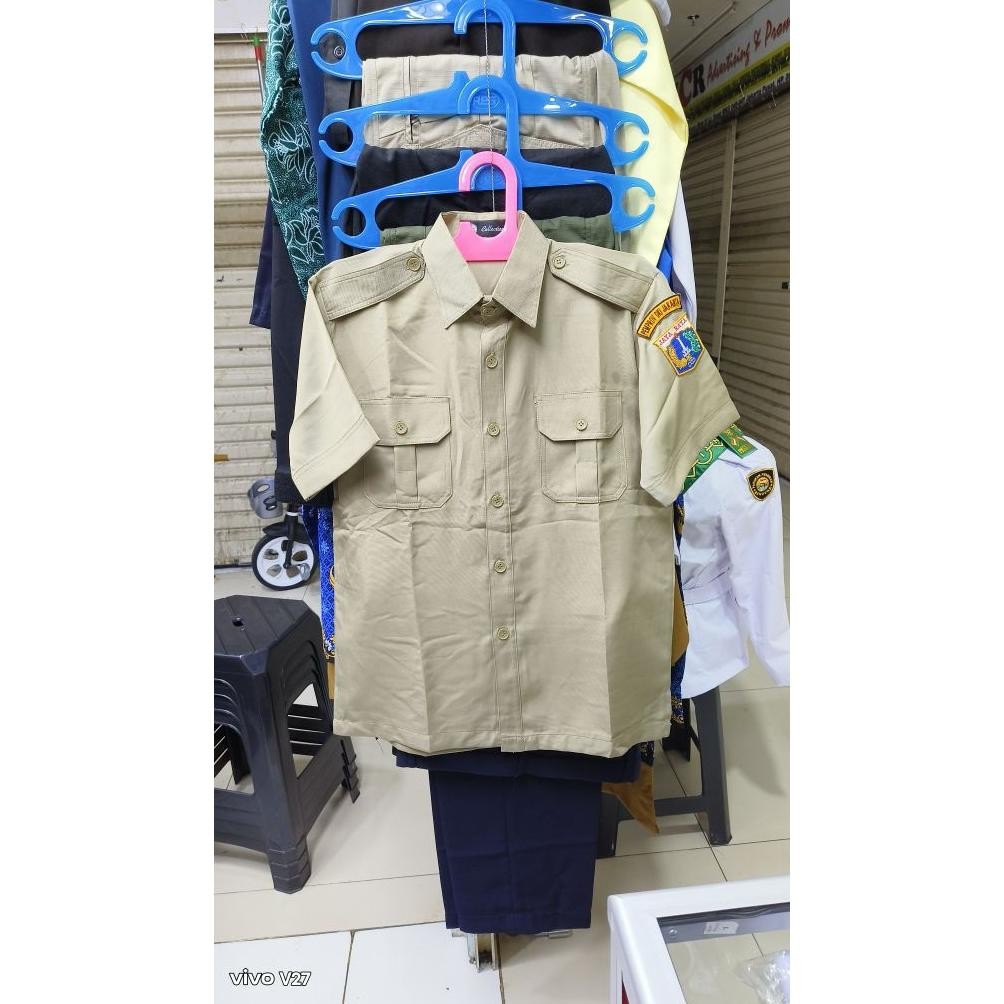 Promo..!!! Stelan Baju Pns Pria, Seragam Pemda Cowok, Seragam Guru, Baju Khaki Pria Adi-67