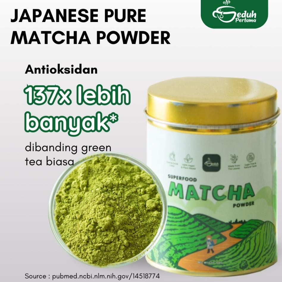 

Pure Matcha Japan Culinary Grade Kaleng 100 Gram Japanese Matcha Green Tea Powder Tanpa Gula Creamer