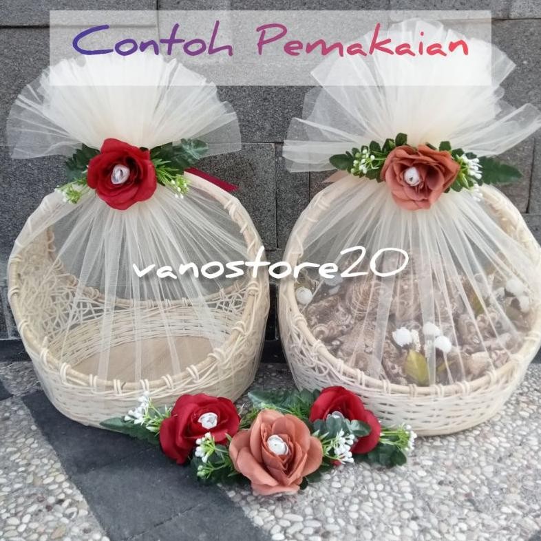Hot Paket Komplit 1 Set Isi 2 Keranjang Parcel + Kain Tile + Pita Bunga / Keranjang Buah / Parsel Bu
