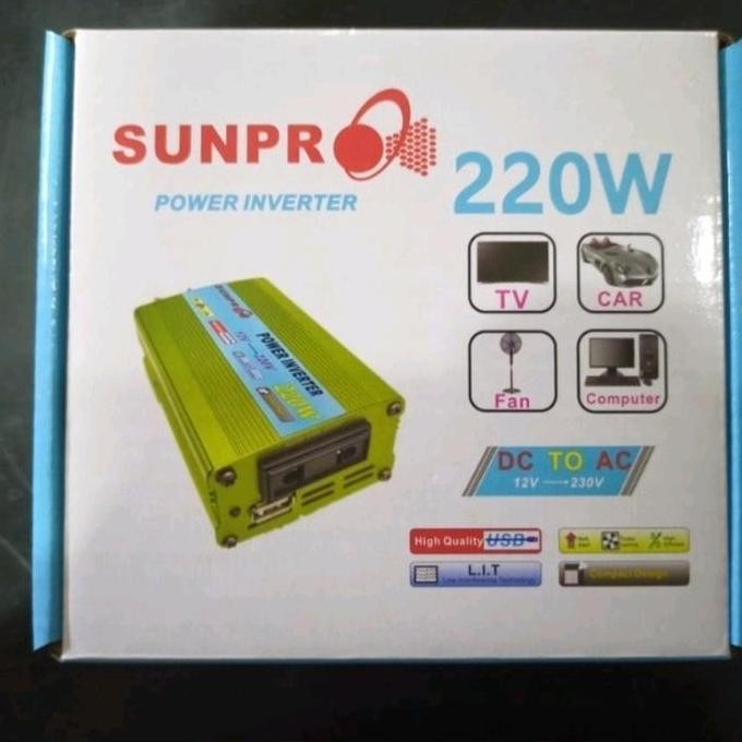 Inverter sunpro 220W Power Inverter DC To AC sunpro 220 Watt Original [terbaik]