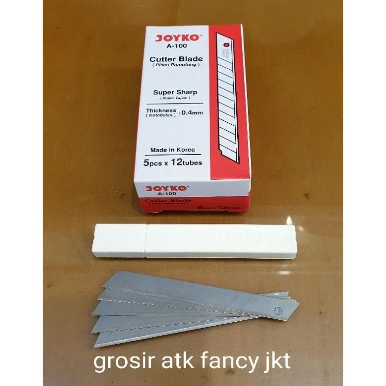 

Fue-K5X20 ( 12 Tube ) A 100 Cutter Blade Refill Isi Pisau Pemotong Joyko A-100 (1 Tube Isi 5 Pcs) Qw-7