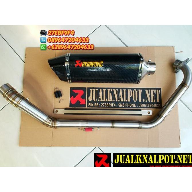 Knalpot R15 Ngebass, Yamaha YZF R15 Akrapovic Carbon SE Full Set Original