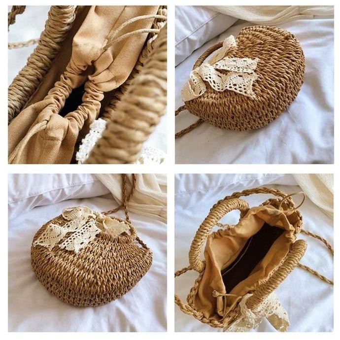 DE83 - Tas Selempang Model Rotan FF 18202 - Tas Wanita Terbaru Kekinian Cewek