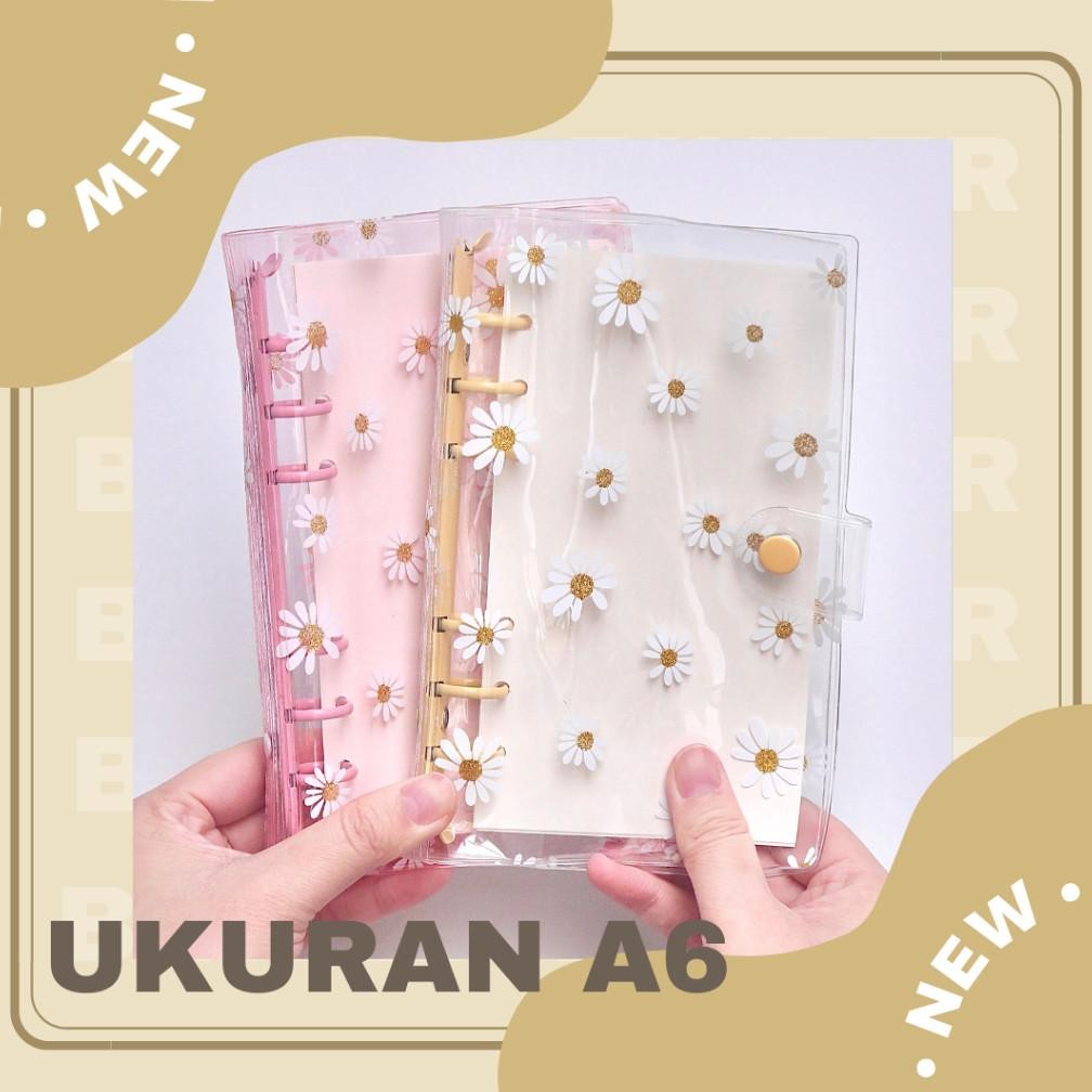 

[Kecil Binder Transparan Motif Daisy Binder A6 Daisy 6Ring [Bujoyuk] N.-150