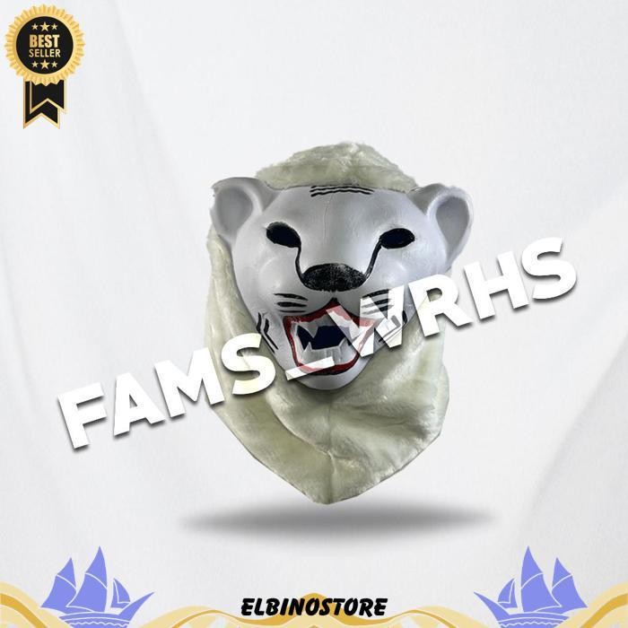 Topeng Macan Anak Dewasa Coklat Dan Putih Mainan Anak Af 1