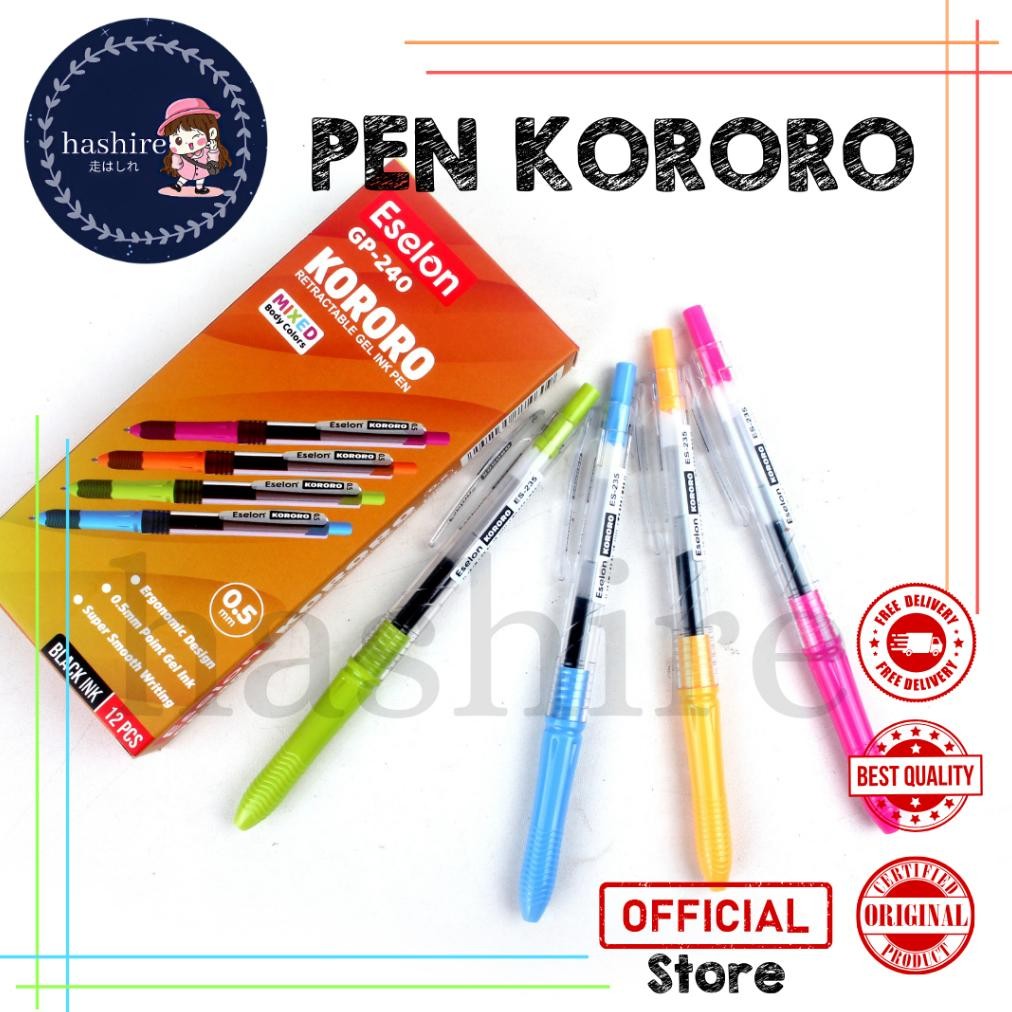 

Sale 12Pcs Pulpen Gel Eselon Gp-240 Kororo / 1 Pak Pulpen Gel Cetek 0.5Mm Ew-98
