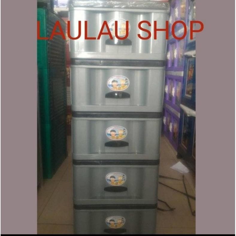 Laci Baju Susun 5 Yoko Plastik Kualitas Shinpo / Lemari Pakaian Box Mainan Barang Tempat Penyimpanan