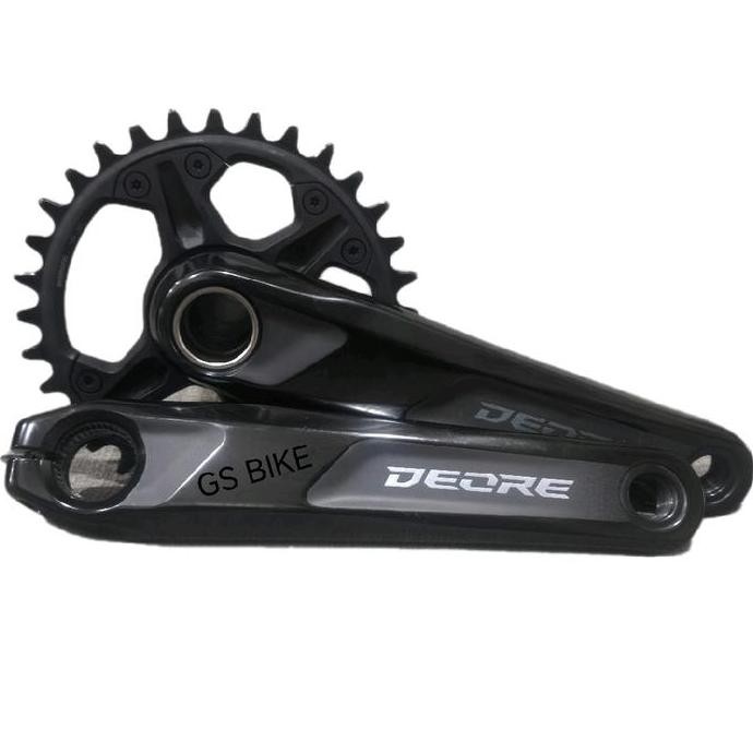 Promo SHIMANO DEORE FC-M6100-1 1x12-Speed 32T 170mm Single Crankset Crank Arm & Chain Ring Sepeda MT