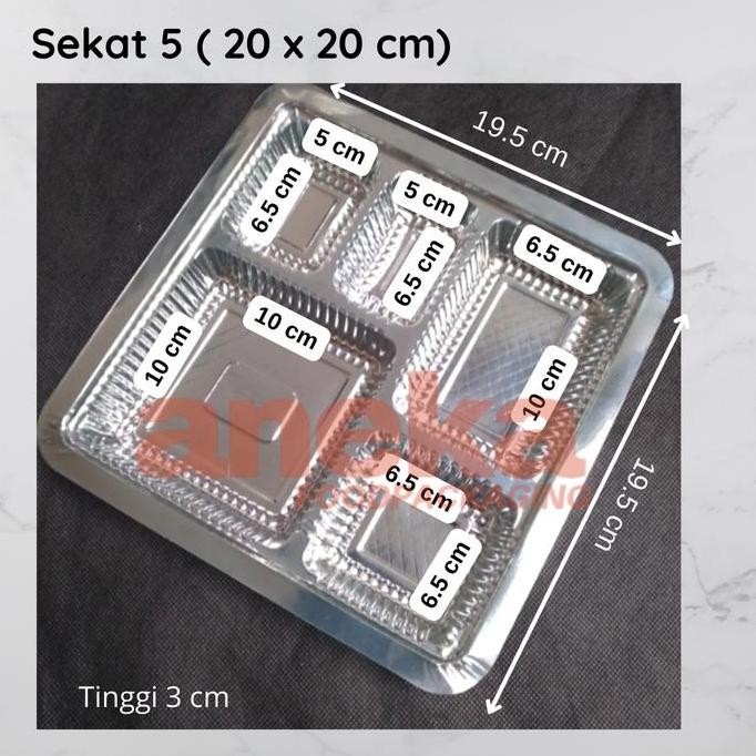 Mika alas dus tray sekat dalaman nasi box kotak catering 18x18 & 20x20