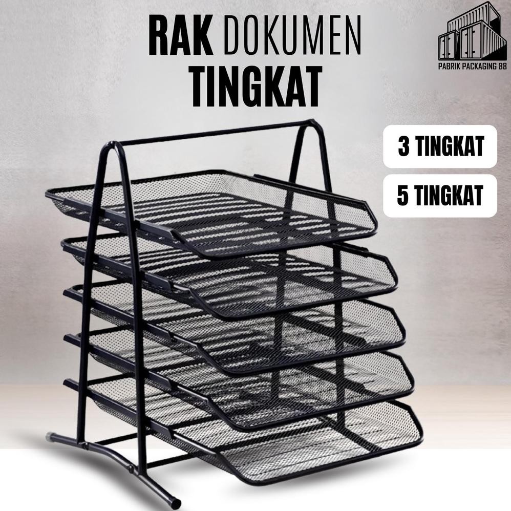 Rak Dokumen Kertas 3 5 Susun Tray Besi Desk Paper File Document Storage 3 5 Tier Elevated Letter aSt
