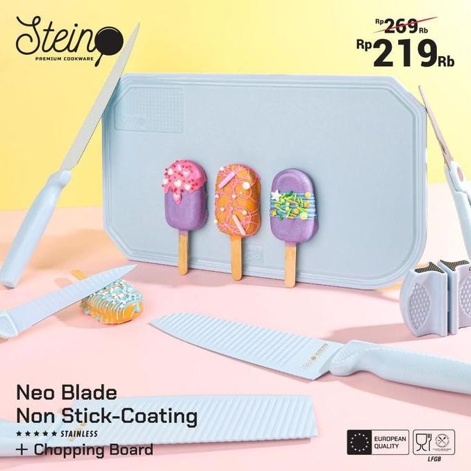 STEIN _ STEINCOOKWARE Neo Blade  (PISAU SET +TALENAN) Kitchenware Pisau Dapur CO