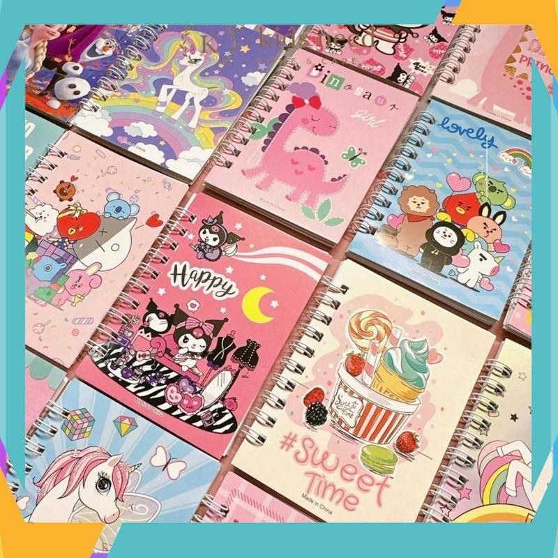 

Diskon (4pcs) memo ring kecil lembaran / Mini Notebook Fancy / Buku Diary Motif SSU-95