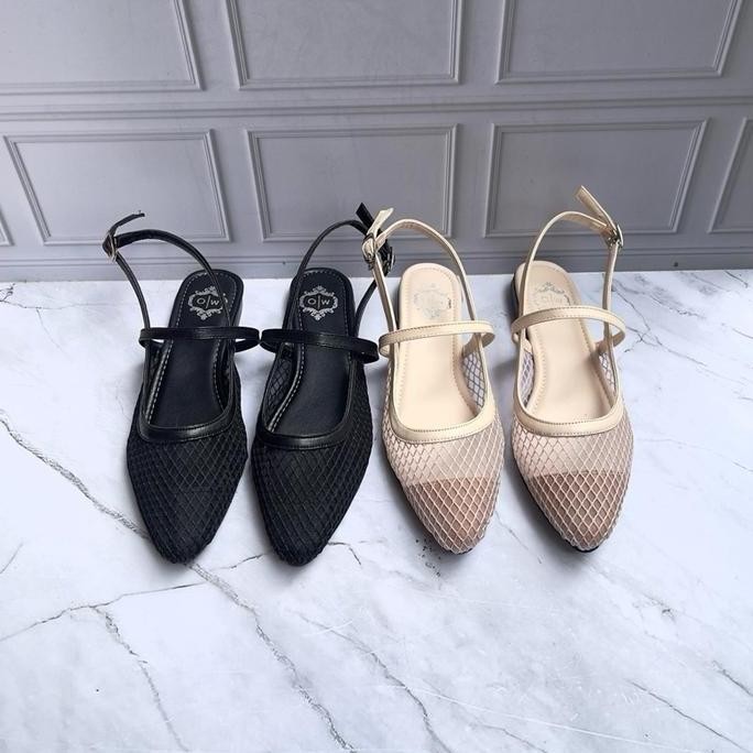 DB44>> Faduzzi Sepatu Flatshoes wanita tali Felicia flat shoes rajut