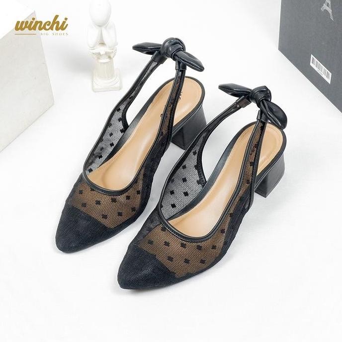 DF276>> Winchi - Yolanda sepatu mules wanita hak 5cm big size 37-45