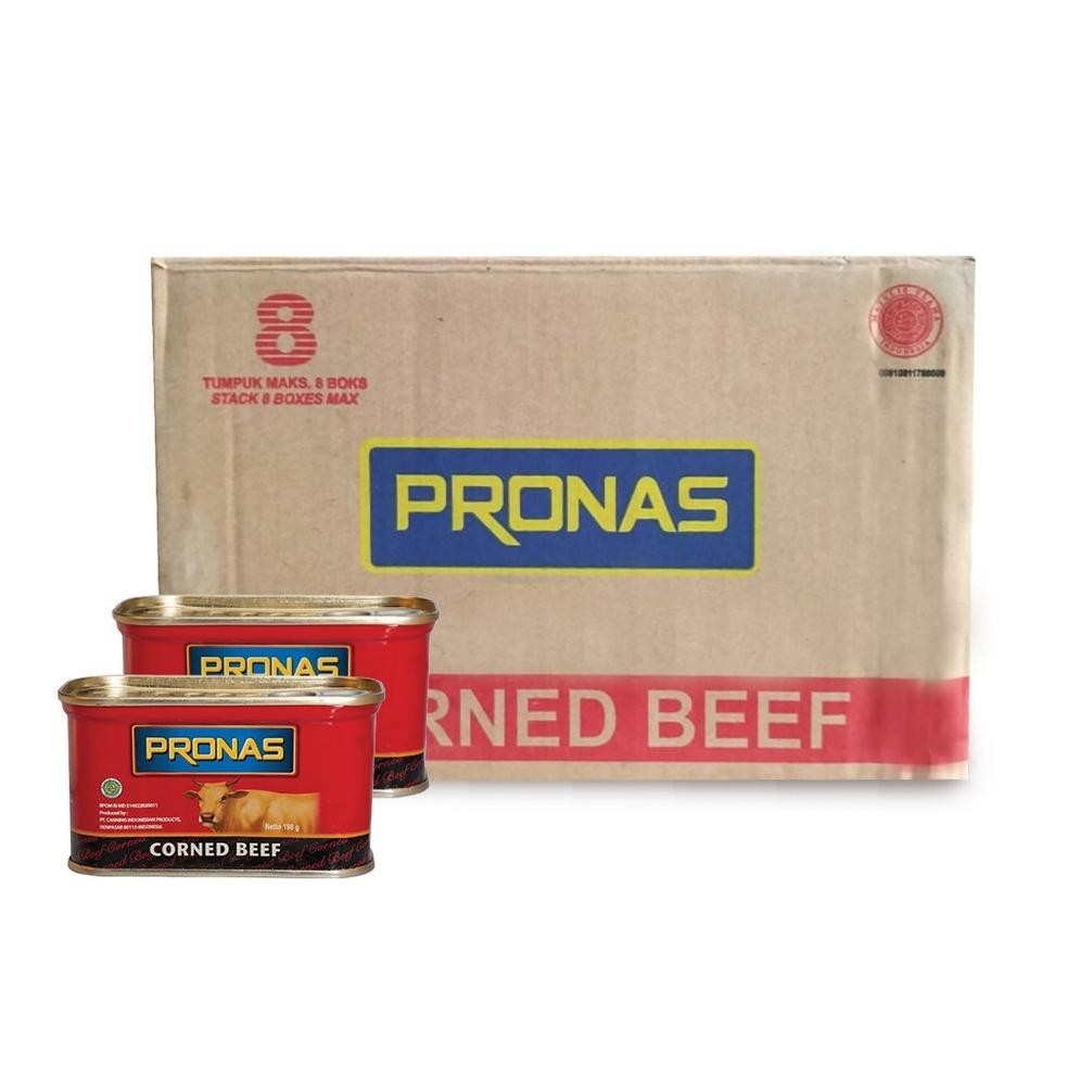 

READY STOK Pronas Kornet Sapi Regular 198 g (kemasan kaleng EOE) 1 karton isi 48pcs Siap kirim