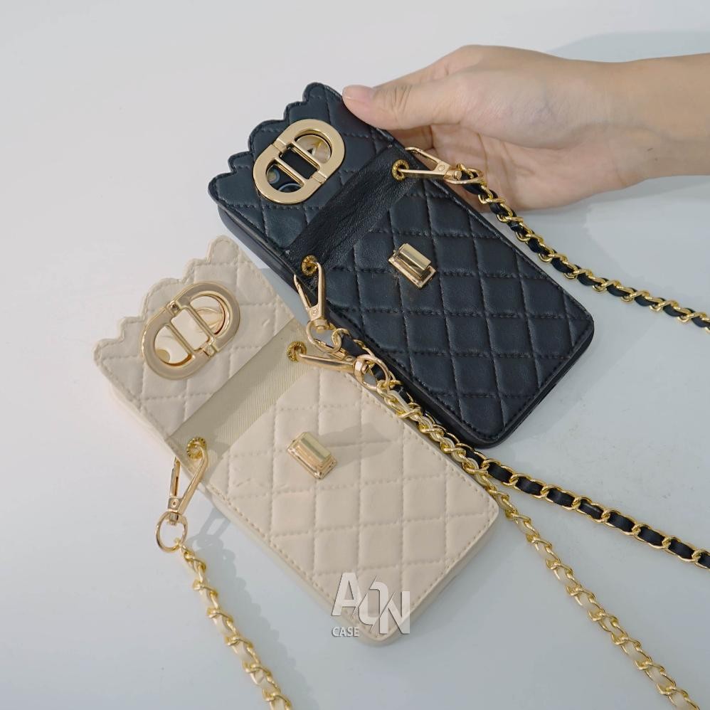 Termurah Case Dompet Fashion Casing Dompet Tali Di0R All Type Hp Oppo A3X A60 A3 Pro Vivo V40 Lite V