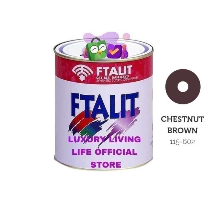 Cat Minyak FTALIT 602 Chestnut Brown 1kg Cat kayu besi solvent kilap