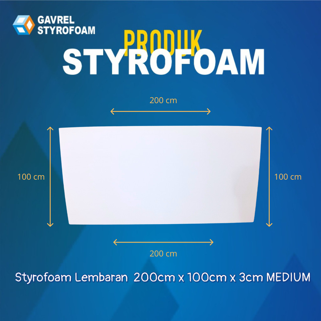 Styrofoam Lembaran  200 x 100 x 3 cm tebal Styrofoam 3cm MEDIUM