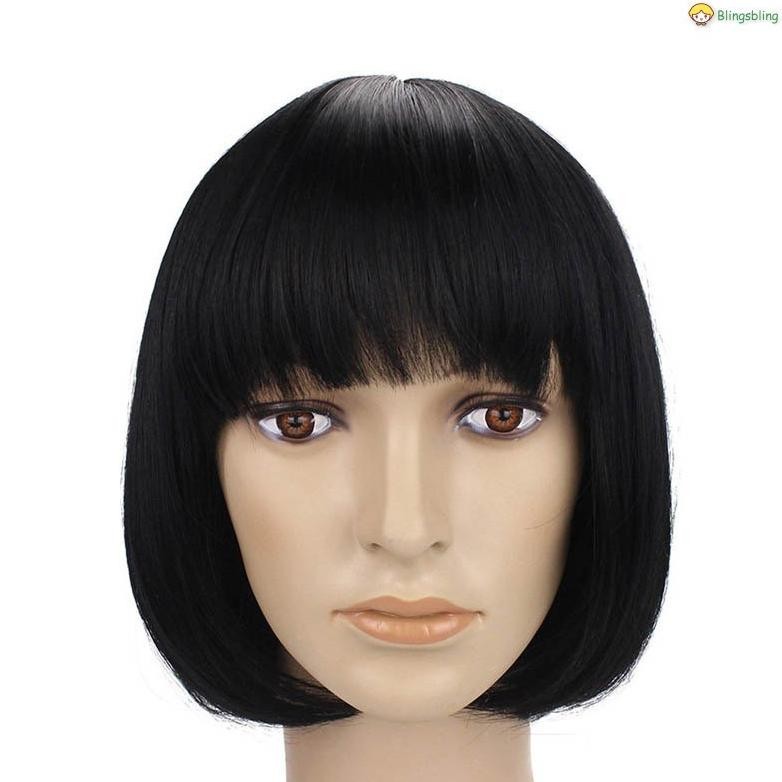 WIG BOB RAMBUT PALSU PENDEK WARNA HITAM