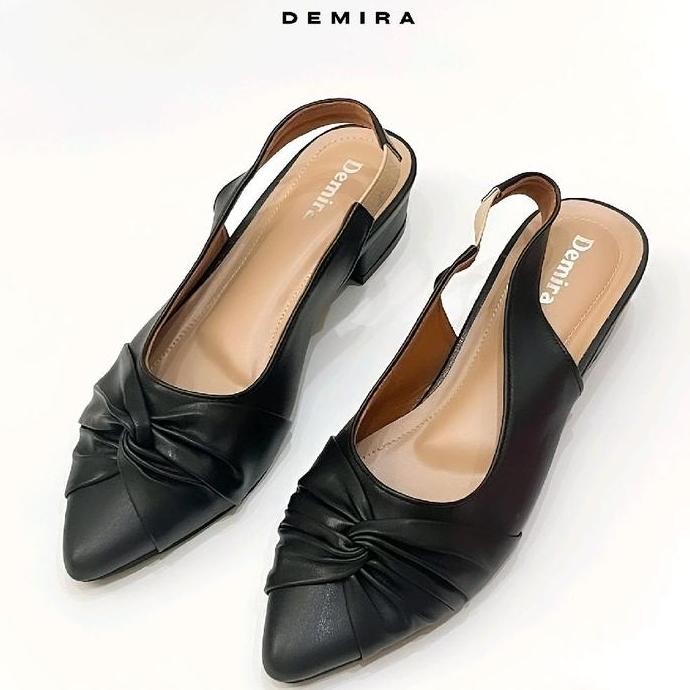 DB53>> TASYA Sepatu Sandal Wanita Selop Mules Wanita Hak 3 cm Tali Karet Belakang Shoes Sendal flat 
