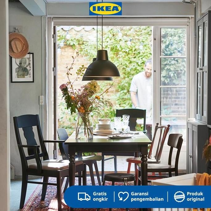 IKEA SKURUP Lampu Gantung Hitam Minimalis 38cm Furniture Plastik