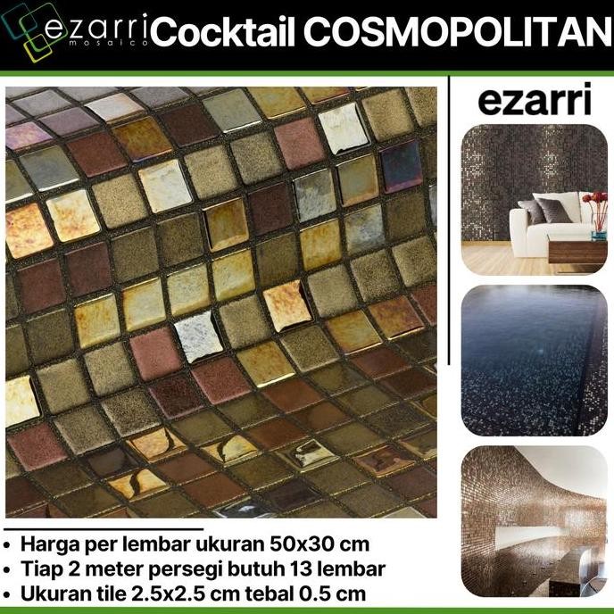 Keramik Mozaik Mosaic Mosaik Ezarri Cocktail Cosmopolitan dari Spanyol