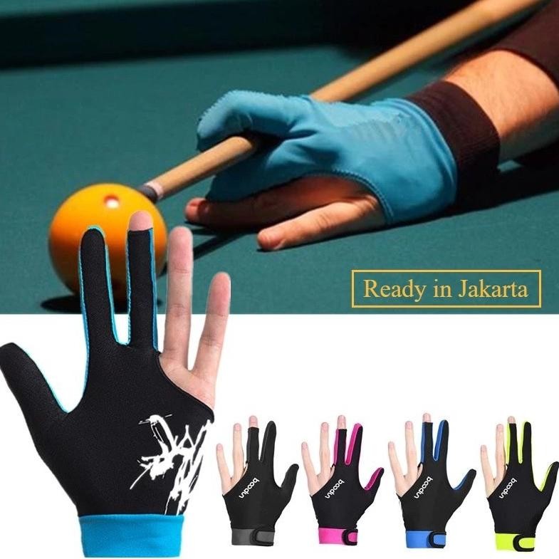Ready Stock Boodun Sarung Tangan Biliar Lycra/3 Jari Kiri Sarung Tangan Biliar Profesional/Sarung Ta