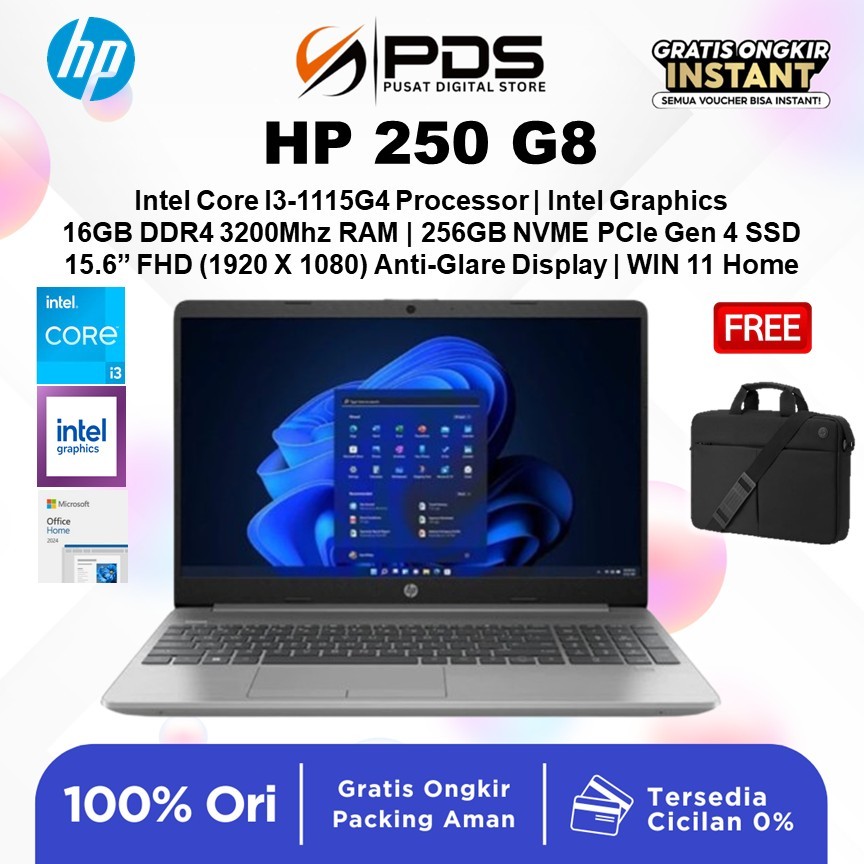 LAPTOP HP 250 G8 I3 1115G4 8GB 256GB W11 15.6FHD