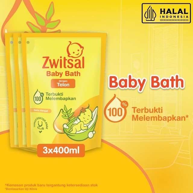 Zwitsal Baby Bath Telon 400ml x3