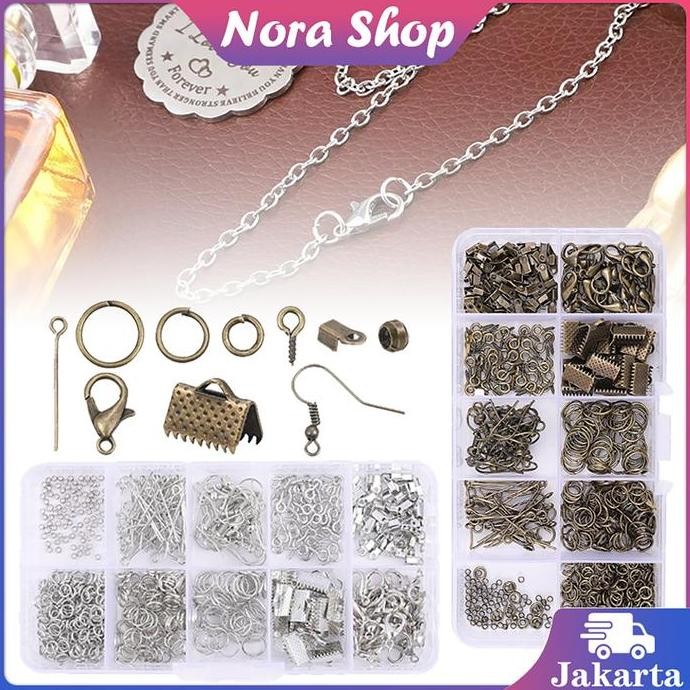 

690pcs Perlengkapan Anting Jewelry Making Kit Aksesoris Ring Connector Untuk Membuat Perhiasan