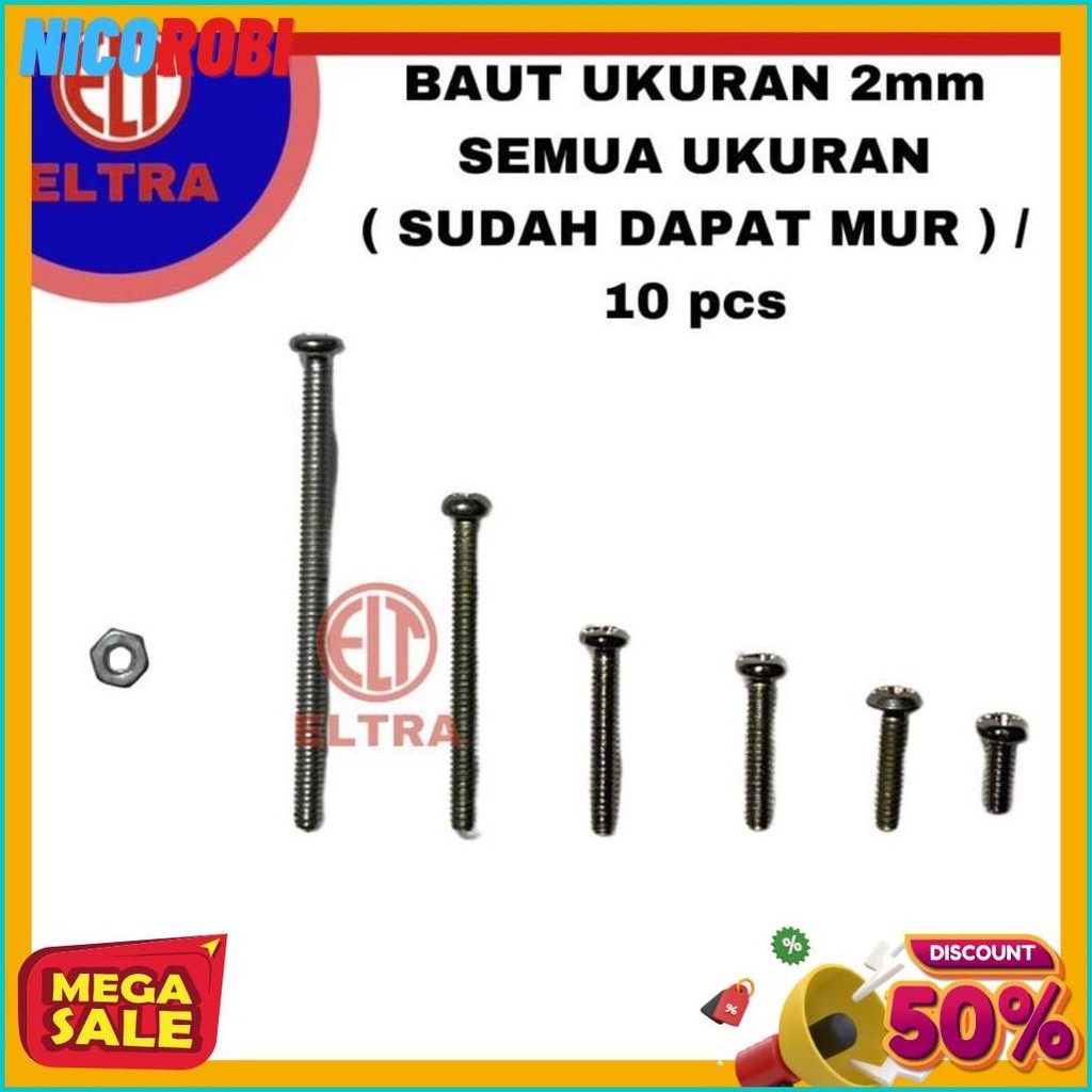 Wajib Punya Baut 2Mm Semua Ukuran Screw M2 Panjang Jp Mur / 10 Pcs Ukuran Kecil Baut Komputer